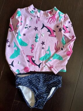 Girls swimsuit ocean print